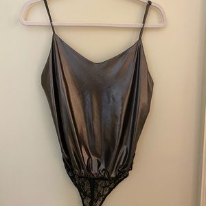 shiny free people bodysuit